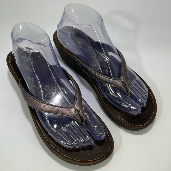 Olukai Paniolo Wedge II Sandals Women 8 - Picture 1 of 9